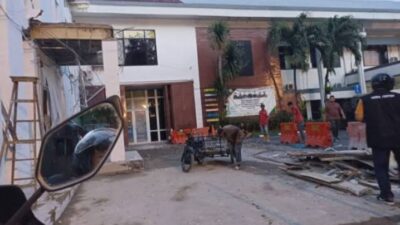 Atap Gedung Kejari Medan yang Baru Roboh