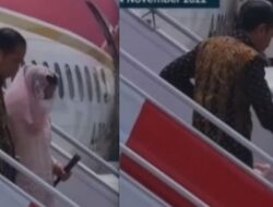 Ibu Negara Iriana Terpeleset di Tangga Pesawat