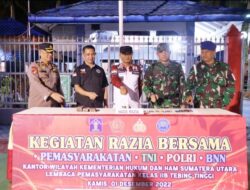 Lapas Klas IIB Tebingtinggi Gandeng APH Razia Blok Hunian