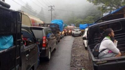 Jalur Medan-Berastagi Sempat Macet Gegara Pohon Tumbang