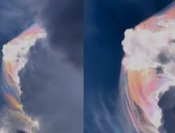 Video Penampakan Awan Pelangi di Langit Viral, Pertanda Apa?