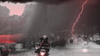 Awas! Hujan Petir Diprediksi Guyur Kota Medan Selepas Maghrib Hari Ini