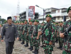 Walikota Irsan Efendi Nasution Pimpin Apel Gelar Pasukan Pengamanan Pilkades Serentak 2023