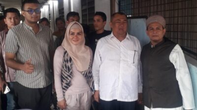 Dato Seri H Syamsul Arifin SE, Beby Arbiana ST MM, Ketua FSU Sumut Ir Suseno Arto WP saat diabadikan bersama (portalswara.com/Syahril)