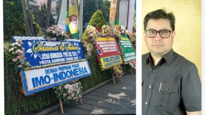 Ucapan selamat IMO-Indonesia untuk Kongres PWI XXV (kiri) dan Ketua Umum IMO-Indonesia Yakub F Ismail (kanan) (portalswara.com/dok)