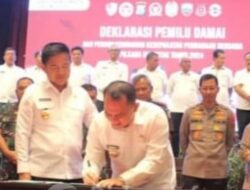 Bupati Labuhanbatu Tandatangani Deklarasi Pemilu Damai dan PKPBPS 2024