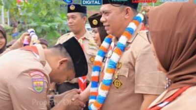 Bupati Labuhanbatu Bersama Ketua TP PKK Ikuti Apel Hari Pramuka ke-62