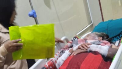 Korban Nurieli saat perawatan di rumah sakit (portalswara.com/Syahril)