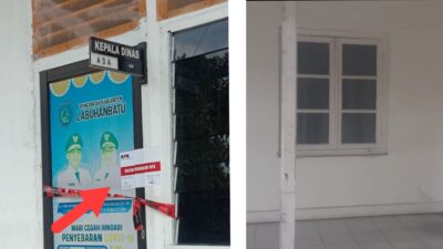 Ruangan Kadis Kesehatan dan Kadis PUPR Labuhanbatu yang disegel KPK (portalswara.com/Zulkifli Harahap)