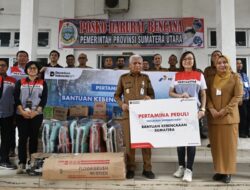 Wagubsu Terima Bantuan Pertagas untuk Penanganan Korban Bencana
