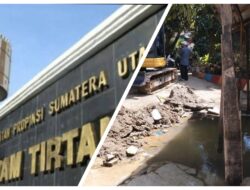 Perawatan Perbaikan JDU Diameter 1.000 mm Perumda Tirtanadi di Jalan Purwo Gang Family Delitua Berdampak di Beberapa Wilayah