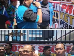 Ratusan Massa FSPTI-KSPSI Sumut Tuntut Kajari Karo dan Penuntut Umum Dievaluasi