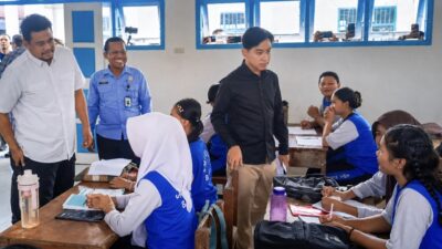 Gubernur Bobby Dampingi Wapres Gibran Tinjau Progres Rehabilitasi dan Rekonstruksi SMAN 1 Barus